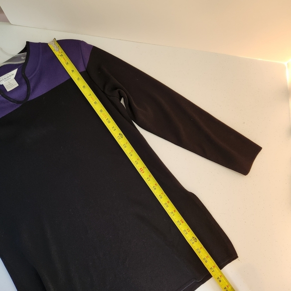Exclusively Misook Sweater Womens Small Black Purple V-Neck Long Sleeve Knit - Picture 10 of 10